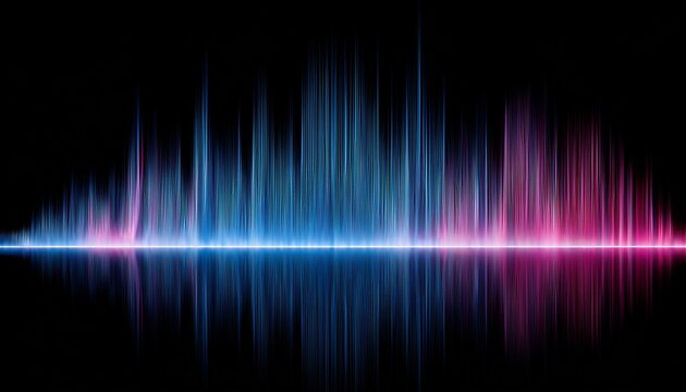 Vibrant Sound Wave Graph Transitioning From Blue To Pink Isolated On Transparent Background