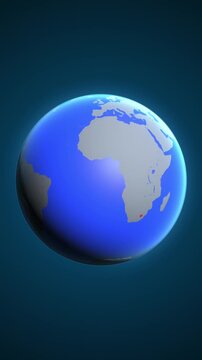The animation shows a graphic representation of the earth and highlights the location and map of Lesotho colored red in vertical format.
