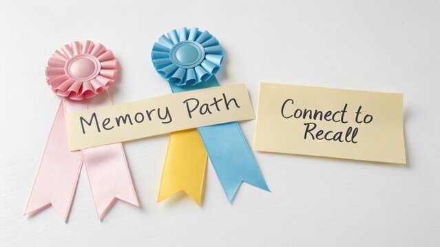 Colorful Ribbons and Sticky Notes Representing Memory Path and Connect to Recall for Learning and Cognitive Development