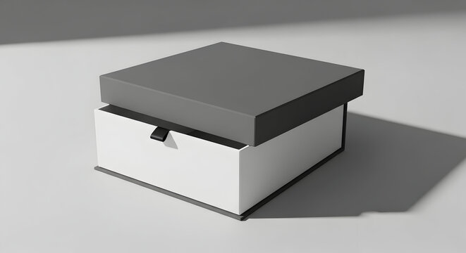 3D render of modern black power supply unit for computer hardware isolated on gray background