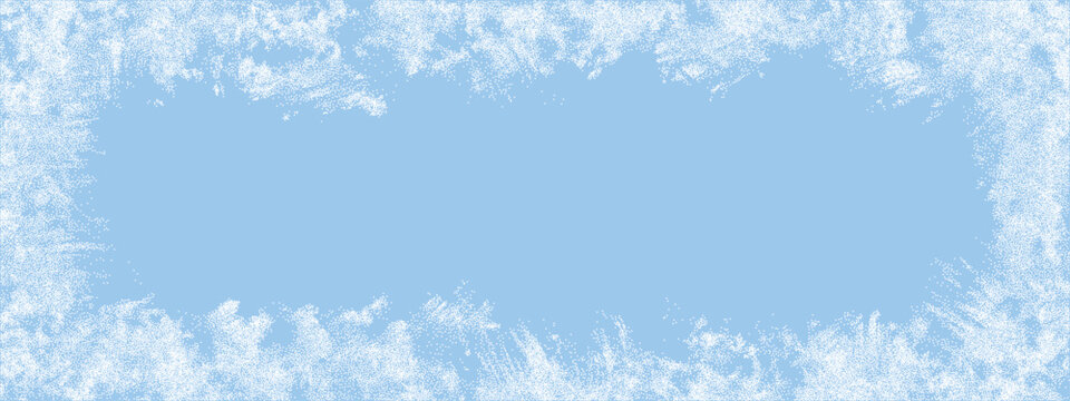 Texture overlay background with grunge ice frame for frozen effect vector. Rink winter scratch with crack border abstract for blue dirty distressed. Noise skating texture with snowfall.