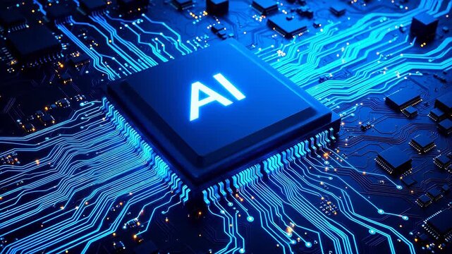 AI chip on circuit board
