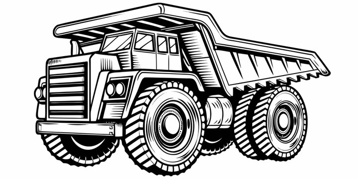 Heavy Duty Dump Truck Illustration - Mining and Construction Tipper Vector