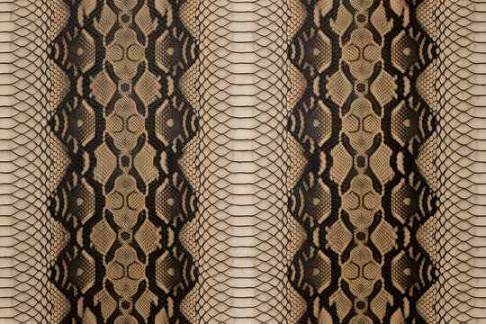 Realistic seamless python skin texture with brown black and beige scales snake skin pattern