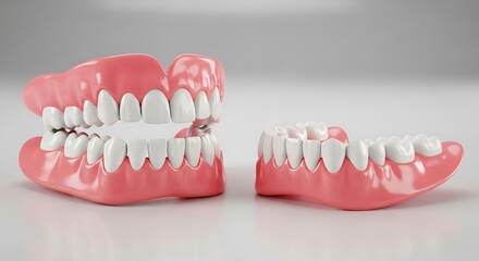 Obraz premium Dental prosthetics upper and lower jaw