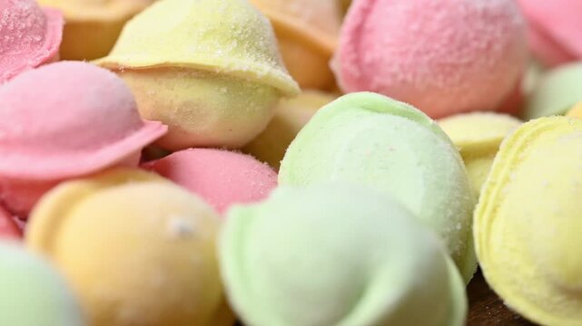 colorful frozen mini dumplings