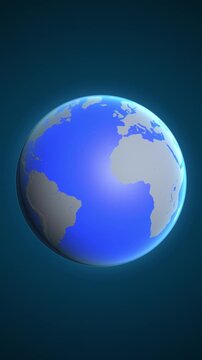 The animation shows a graphic representation of the earth and highlights the location and map of Liechtenstein colored red in vertical format.