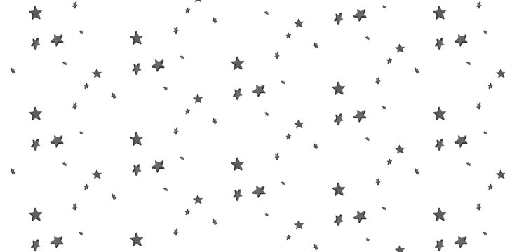 A seamless white background with a stylish pattern of black stars of various sizes	