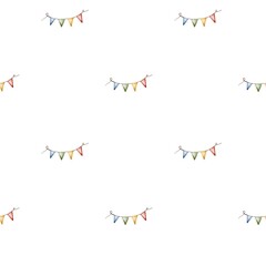 Obraz premium Colorful fabric pattern with flags designed for wrapping and packaging projects