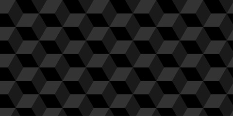 Obraz premium Minimal abstract black geometric cube creative concept triangle overlap square technology background. digital cubes fabric and wallpaper grid block texture background.