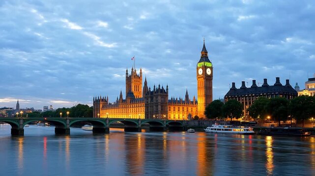London skyline with Big Ben and river