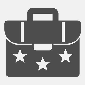 Candidate portfolio solid icon, democracy day concept. Vector graphics. Voter bag sign and editable stroke, glyph style icon for mobile or web design.