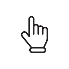 Obraz premium Pointing Hand Cursor Line Icon. Touch Interface Outline Vector