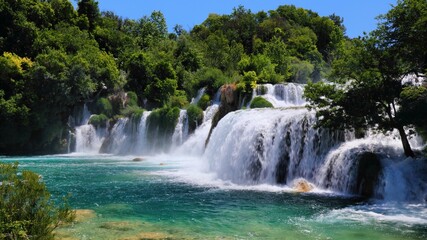 Naklejka premium Krka waterfalls - Croatia landscape. Summer view of Croatia.