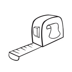 Fototapeta premium Measuring tape ruler monochrome line art vector illustration
