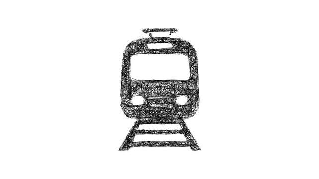 Sketch train icon animation - smooth progressive reveal
