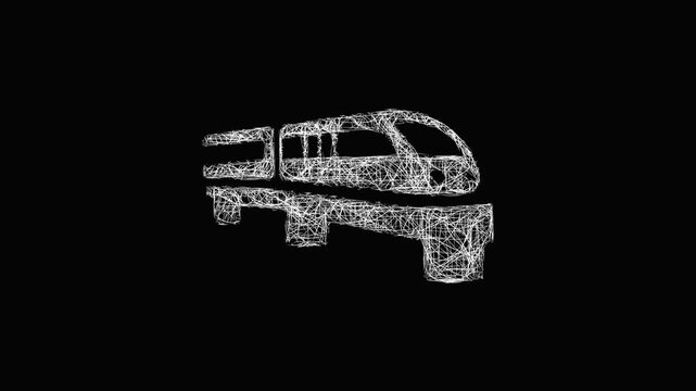 Sketch monorail icon animation - smooth progressive reveal