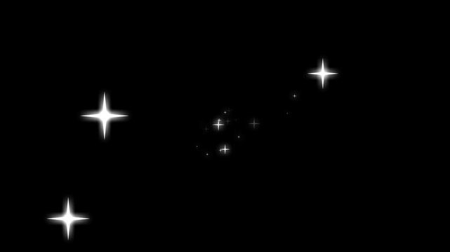 Glitter sparkle shine stars trail burst, white twinkling particles animation, magic dust glow shimmer effect, fairy dust transition, seamless loop, black background cinematic 4k