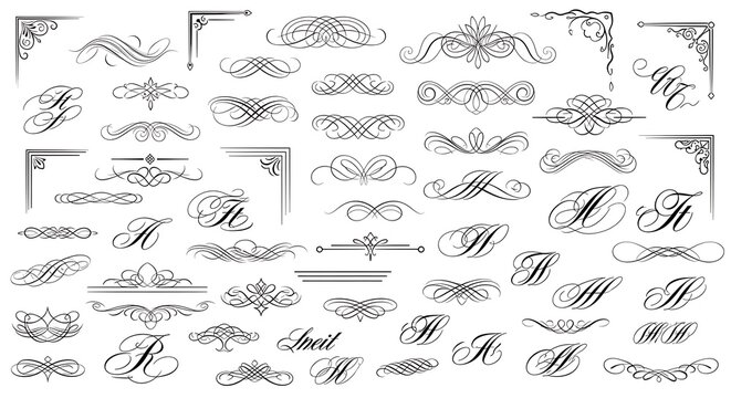 Elegant Decorative Design Elements Collection for Creative Projects.