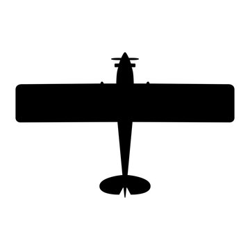 Spirit of St Louis Ryan NYP First Solo Transatlantic Aircraft Plan View Silhouette Black Isolated White