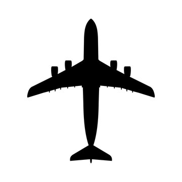 Lockheed C-5 Galaxy Massive Strategic Military Transport Plan View Silhouette Black Isolated White