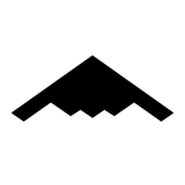 Northrop Grumman B-2 Spirit Stealth Flying Wing Bomber Plan View Silhouette Black Isolated White