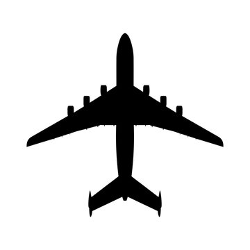 Antonov An-225 Mriya World's Largest Aircraft Plan View Silhouette Black Isolated White