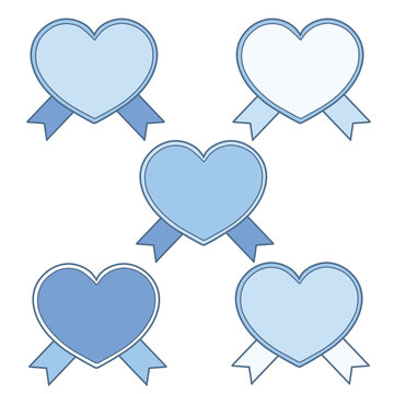 ハートフレームロゼッタ風セット（水色）