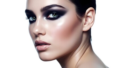 Fototapeta premium Glamorous Woman with Smoky Eyes and Glossy Lips