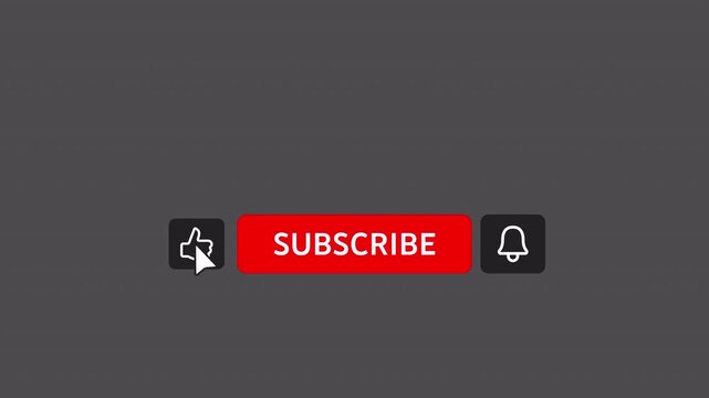 Subscribe Button Animation with Like and Bell Icons 4K Alpha. This pack includes two animated subscribe button variations with different color transitions.