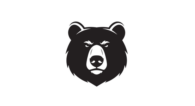 Black bear head illustration.