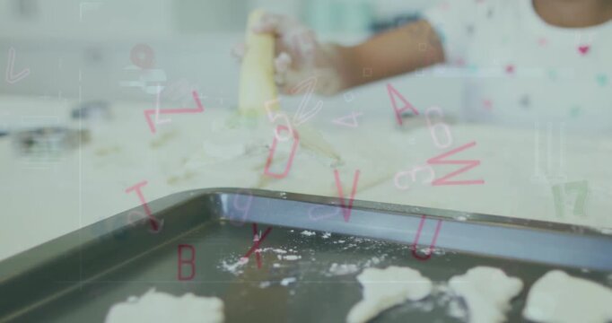 Animation of falling school items over blackboard