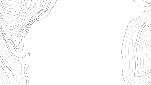 Minimal topographic contour lines background with slow abstract loop motion