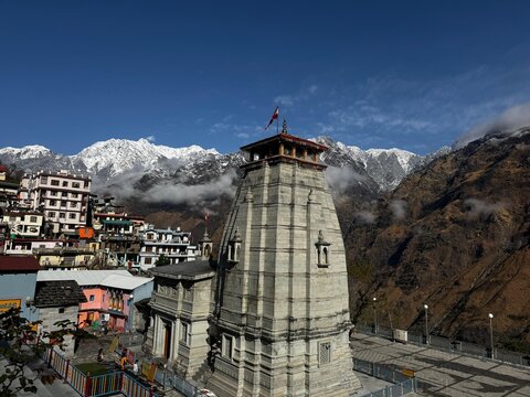Narsingh Temple in Joshimath, Uttarakhand, India. Ancient Hindu temple dedicated to Lord Narasimha, located in the Himalayan region and an important pilgrimage site near Badrinath.