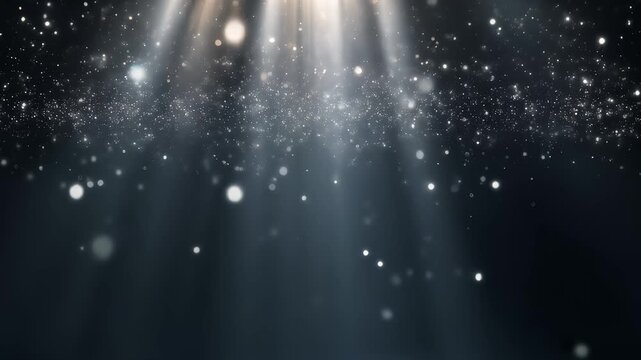 Cinematic volumetric light beams with floating particles and bokeh