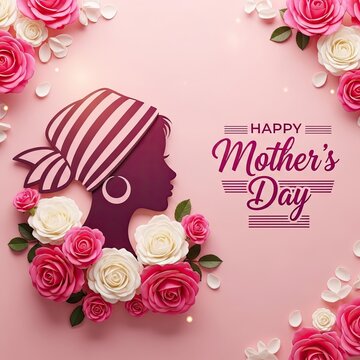 Happy mothers day celebration with beautiful flowers and loving tribute