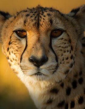 Gu&eacute;pard africain portrait gros plan faune sauvage