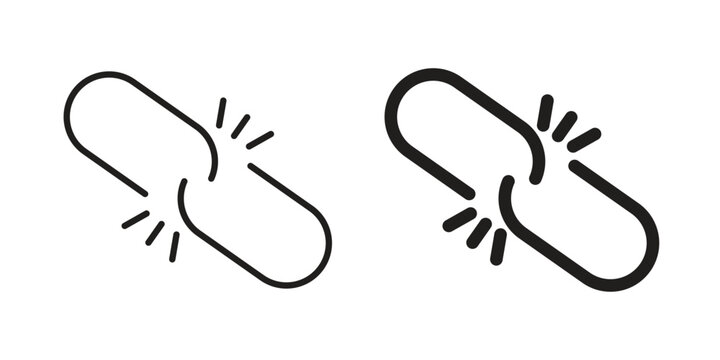 Broken link icon concept design set. Icon Element For Design