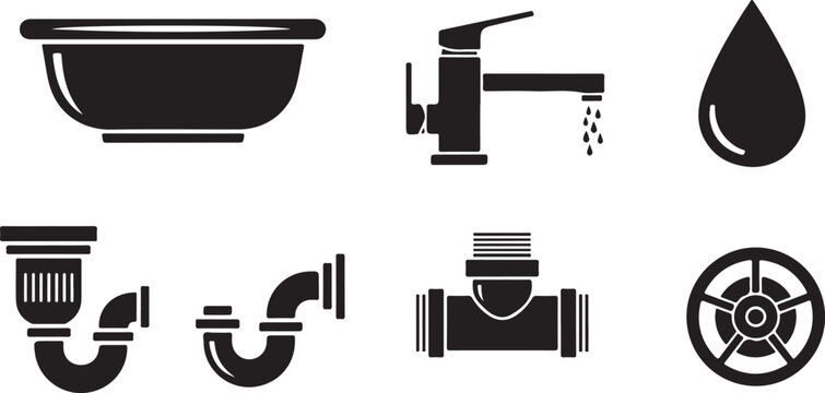 Black and white of various tools and on white background hammer wrench screwdriver de