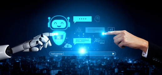 AI chatbot enhances assistance by processing natural language, generating smart replies, analyzing user intent, and managing real-time communication efficiently. Vouch © InfiniteFlow