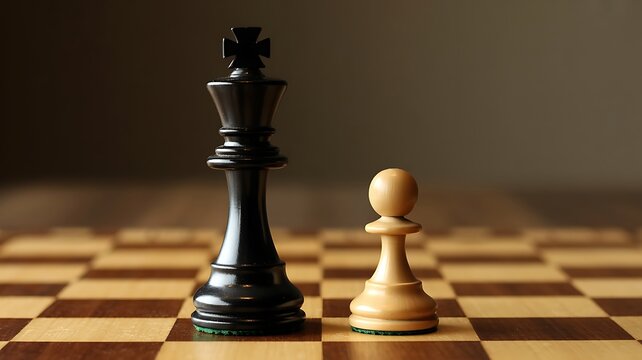 Tense Moment in Chess Endgame Black King and Pawn in Focus Photo
