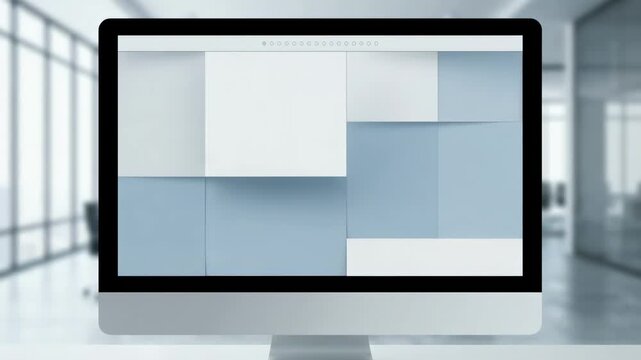 Minimalist corporate web portal homepage on a wide desktop layout emphasizing clean lines subtle navigation and spacious content blocks with the main interface sharply focused.