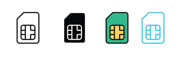 Mobile SIM Card Icon for Telecommunication, Network Connectivity, and Digital Identity. Symbol Vector Illustration. © Jahid Graphic