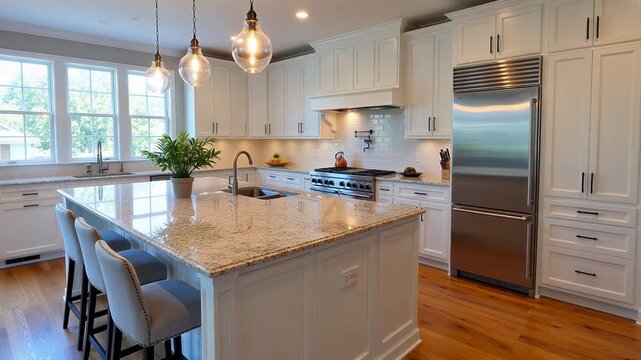 Modern kitchen with island and appliances