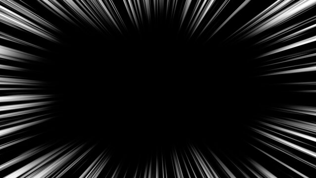 黒地に白い集中線の背景素材