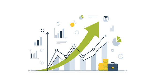 Set of business growth charts and graphs vector