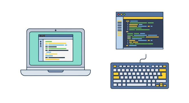 computer coding, programming concept