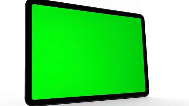 Electronic tablet device with green screen technology mockup for content