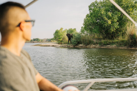 man on safari