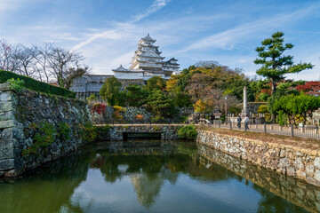 Fototapeta premium Himeji Castle on sunny autumn day. Hyogo Prefecture. Japan